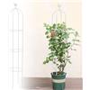 Kalolary Traliccio giardino alto 6 piedi piante rampicanti graticcio obelisco torre Supporto rampicante metallo antiruggine piante vaso interni Fiori all'aperto Verdure Frutta Vite Supporto (Bianco)