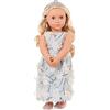 OG DOLLS Our Generation - Ellory - Bambola da 46 cm con abito floreale - Capelli biondi e occhi azzurri - Accessori per gioielli - Gioco di finzione - Giocattolo per bambini dai 3 anni in su