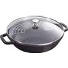 STAUB Wok 30 cm, ghisa, adatto all'induzione, nero