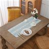 Gernaice 2 runner da tavola in stile bohémien, ricamato, in cotone e lino, per comò, tavolino da caffè, decorazione per la casa, 61 x 33 cm, grigio