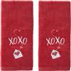 SKL Home by Saturday Knight Ltd. - Set di asciugamani XOXO per San Valentino, colore: rosso, confezione da 2