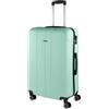 ITACA - Valigia 23Kg da stiva capiente Valigia rigida XL con ruote silenziose Trolley Grande Rigido leggero ideale per viaggi lunghi con Lucchetto a combinazione, Menta