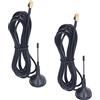 LiebeWH 2Pcs Antennas a Base Magnetica, Antenna a Ventosa Antenna Ad Alto Guadagno GSM Mini SMA Antenna per GPRS 2G 3G Moduli 4G Router