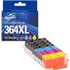 Superprint 364 cartucce XL (con chip) compatibili con HP 364 Printer Cartridges per Deskjet 3070A eAIO, serie di stampanti Photosmart (confezione da 10, con grande capacità)