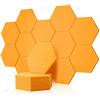 Rdutuok 12 pannelli acustici esagonali, 30 x 26 x 1 cm, assorbitori acustici, pannelli acustici, da parete per studio, ufficio, studio e decorazione da parete (arancione giallo)
