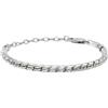 Breil, Collezione Newton, Bracciale da Uomo in Acciaio Lucido, Catena Rope Intrecciata, Chiusura a Moschettone, Lunghezza Regolabile fino a 17 cm