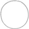 Breil, Collezione Cubic, Collana da Uomo in Acciaio, Catena Squadrata con Finish Lucido e Texture Diagonale, Chiusura a Moschettone, Lunghezza Regolabile