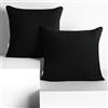 DecoKing Set di 2 federe 50 x 50 * 2 cm, jersey 100% cotone pettinato, chiusura a cerniera Nero Amber