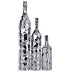 LCCCK Vaso da pavimento color argento, 49,8 cm, set da 3 - ceramica, grande vaso da pavimento, soggiorno, decorazione argentata e tavolo d'ingresso, moderno vaso alto sottile per erba della pampa, boho