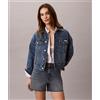 Calvin Klein Giubbotto di jeans anni '90 Medium Blue Denim Donna