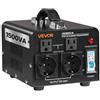 VEVOR Trasformatore di Tensione Elevatore Riduttore da 220 V a 110 V e da 110 V a 220 V, 1500 VA, con Spine USA e UE, Cavo di Alimentazione, Protezione Interruttore 15A