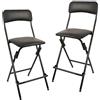 Amazon Basics Sgabello pieghevole con poggiapiedi, portata 136,1 kg, altezza 61 cm, confezione da 2, Nero