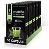 King Cup - 5 Confezioni da 10 Capsule di Matcha da Zuccherare, 50 Capsule 100% Compatibili con Sistema Nespresso di Bevanda al Gusto di Matcha, Senza Glutine e Senza Lattosio
