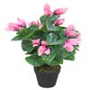 Leaf Pianta di silamino artificiale, 38 cm, rosa