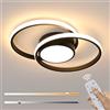 Comely - Plafoniera LED rotonda a soffitto 40W, 4500LM. dimmerabile con telecomando 3000K-6500K. Plafoniera con design moderno adatta ad ogni ambiente. Lunghezza maggiore: 40cm. Colore: nera.