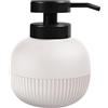 MSV - Dispenser di Sapone Gino Bianco - Design Moderno in Vetro e Plastica - 10,3 x 10,3 x 13,2 cm - 0,5L - Ideale per Cucina e Bagno - Funzionale ed Elegante