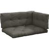Outsunny Set 3 Cuscini da Giardino per Divani e Pallet in Poliestere con Imbottitura Spessa, Grigio Carbone|Aosom