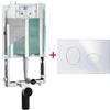 Pucciplast Pucci ECO Cassetta Scarico Incasso WC Sospeso e Placca Eco Ellisse Bianco | 1322490201+80130550