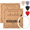 Chengu 2 Set di Nylon Corde per Ukulele con 4 Plettro di Feltro, Corde siamo Bianchi, Plettro siamo Gialli, Grigi, Neri, Rossi