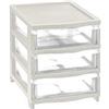 TONTARELLI S.P.A. Tontarelli, cassettiera 3 cassette, bianco, plastica resistente, arredo casa, bagno, ufficio, 26,8x37x63,1