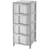 TONTARELLI S.P.A. Tontarelli, cassettiera Bambù Medium, 4 cassetti alti, plastica resistente, 39x40x80 cm, organizer casa, bagno, ufficio