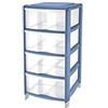 TONTARELLI S.P.A. Tontarelli, cassettiera Bambù 4 cassetti, celeste, plastica resistente, 36x34x80 cm, arredo casa, bagno, ufficio