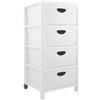 BELLI E FORTI S.R.L. Cassettiera, Belli e Forti, 38x39,5x82 cm, colore Bianco, polipropilene, cassettiera alta multiuso
