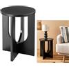 ATMOSPHERA Tavolino da caffè, Bloom, diametro 40 cm, nero, MDF, finitura opaca, stile moderno