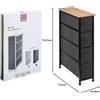5five mobile 4 cassetti, tessuto grigio antracite, organizer salvaspazio, cassettiera moderna, struttura resistente, 48x20x77 cm