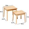 5FIVE Set 2 tavolini Abana, tavolini impilabili beige, tavolini in legno, arredo casa moderno, tavolini salvaspazio