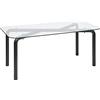 ATMOSPHERA Tavolo da pranzo Hecate, piano ovale in vetro temperato, gambe in metallo, design moderno, 180x90x75 cm