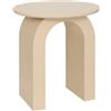 ATMOSPHERA Tavolino Stoa beige, tavolino rotondo in MDF, gambe ad arco, design moderno, finitura opaca, 40x45 cm