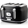 Westinghouse. Tostapane Retro WKTTB809BK Colore Nero | Capacità per 4 fette | 5 configurazioni | Bronzo regolabile | Griglia di riscaldamento e vassoio per briciole