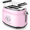 Westinghouse Tostapane Westinghouse Retro - 2 fette - Fessure extra larghe - Griglia di riscaldamento - 815 W - Rosa