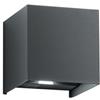 Intec APPLIQUE BIEMISSIONE LED ALFA ANTRACITE 10W 1200LM CCT 3000K / 4000K IP54 10X10X10CM