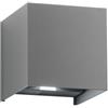 Intec APPLIQUE BIEMISSIONE LED ALFA GRIGIA 10W 1200LM CCT 3000K / 4000K IP54 10X10X10CM