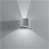 Intec APPLIQUE BIEMISSIONE LED DELTA GRIGIA 10W 700LM CCT 3000K / 4000K IP54 14X12X10CM