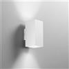 Intec APPLIQUE BIEMISSIONE LED POLO BIANCA QUADRATA 16W 1960LM CCT 3000K / 4000K IP65 7,8X9,9X16CM