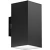 Intec APPLIQUE BIEMISSIONE LED POLO NERA QUADRATA 16W 1960LM CCT 3000K / 4000K IP65 7,8X9,9X16CM