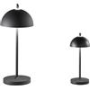 Intec LAMPADA DA TAVOLO RICARICABILE LED PARTY NERA 1,5W 134LM 3000K DIMMERABILE IP44 8X19,8CM