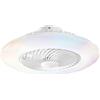 Intec PLAFONIERA LED VENTILATORE SKYRON BIANCO 40W 4800LM CCT DIMMER CON RGB DIGITALE CON TELECOMANDO RF INCLUSO 22,5X59,5CM