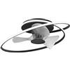 Intec PLAFONIERA LED VENTILATORE STORM NERO 60W 7450LM CCT 3000K Luce calda,4000K Luce naturale,6500K Luce fredda 77X27CM