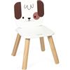 Janod - La mia prima sedia per bambini in legno dai 18 mesi - Tema cane - Appositamente progettata per i bambini - Dimensioni 32x32x47cm - Dai 18 mesi