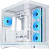 SAMA Case SAMA V62 - Mid Tower ATX, vetro temperato panoramico curvo, 7 ventole ARGB pre-installate, Bianco
