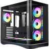 SAMA Case SAMA V62 - Mid Tower ATX, vetro temperato panoramico curvo, 7 ventole ARGB pre-installate, Nero