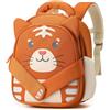 PROTAURI Zainetto Bambino, 2-6 Anni, Zaino Asilo Bimbo Riflettente e Impermeabile con Cinturino Torácico, Carino & Trasformabile Sacca Asilo Leggera, 11.6L, Tigre