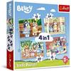 Trefl - Bluey e il Suo Mondo - Puzzle 4in1, 4 Puzzle, da 12 a 24 Pezzi - Diversi Livelli di Difficoltà, Puzzle Colorati con gli Eroi delle Fiabe Bluey, Intrattenimento Creativo