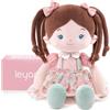 LeyaDoll Bambola morbida(16''), la mia prima bambola di pezza per il regalo di compleanno di una bambina di 1 anno, regalo di battesimo e Natale per bambina e neonati-Meadow Girl