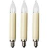 Hellum 904031 - Presa di ricambio per illuminazione interna ed esterna E 10 - 16 V/3 W, bianco sporco, 3 in blister