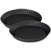 Zenker 9914450 - Set di 2 piatti per torte versate, 30 cm, piatto per torte, 2 stampi per torte versate, acciaio, nero, 30 x 30 x 3 cm